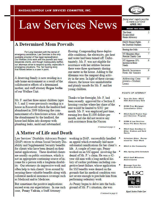 Law Services News – April 2012