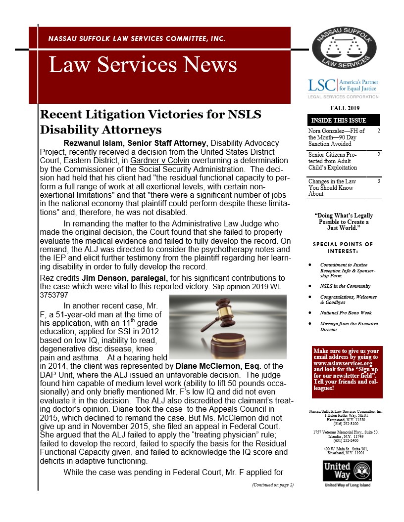 Law Services News – September 2019