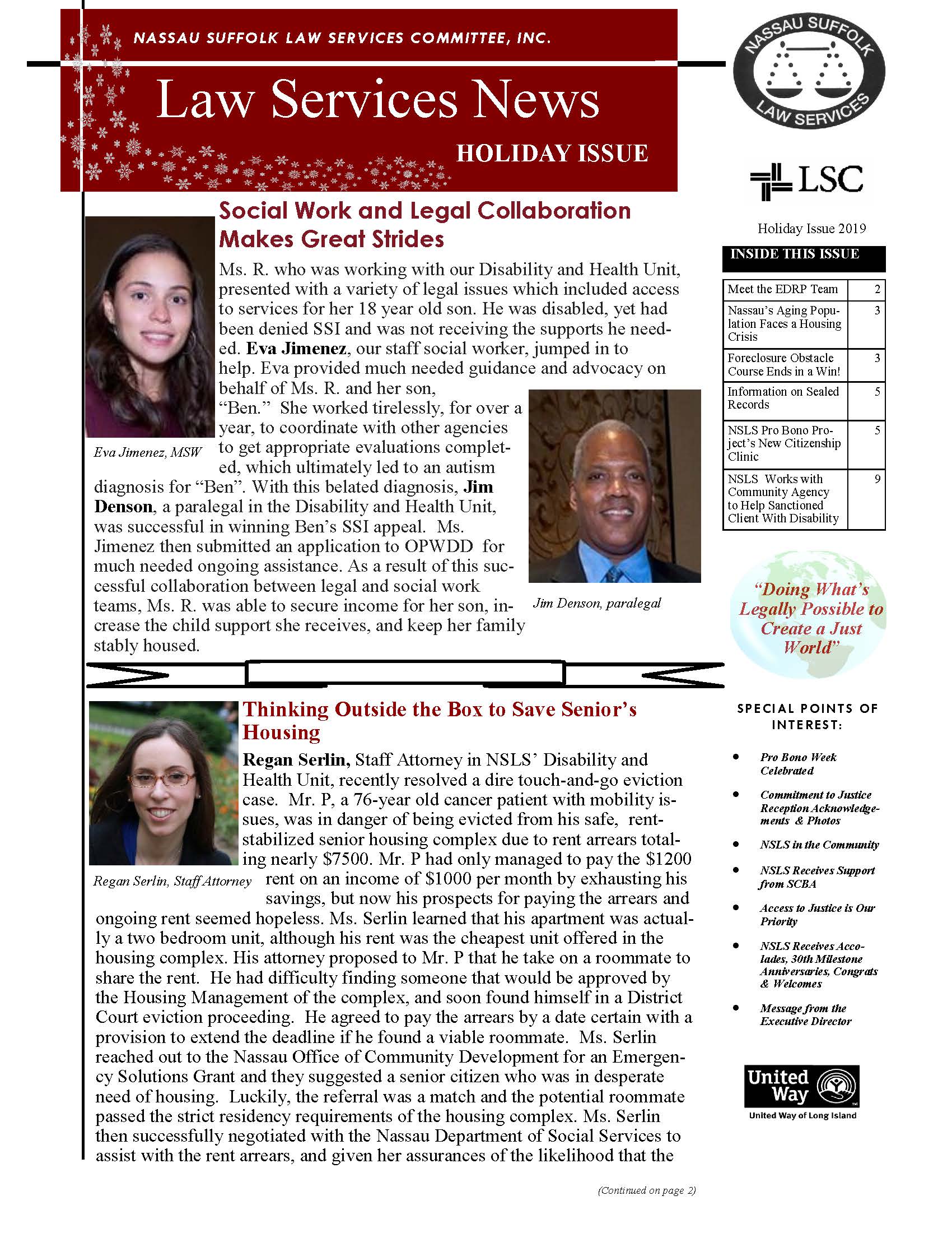 Law Services News – Holiday 2019