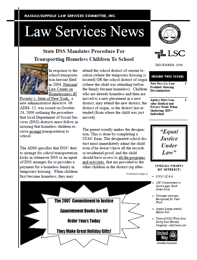 Law Services News – December 2006