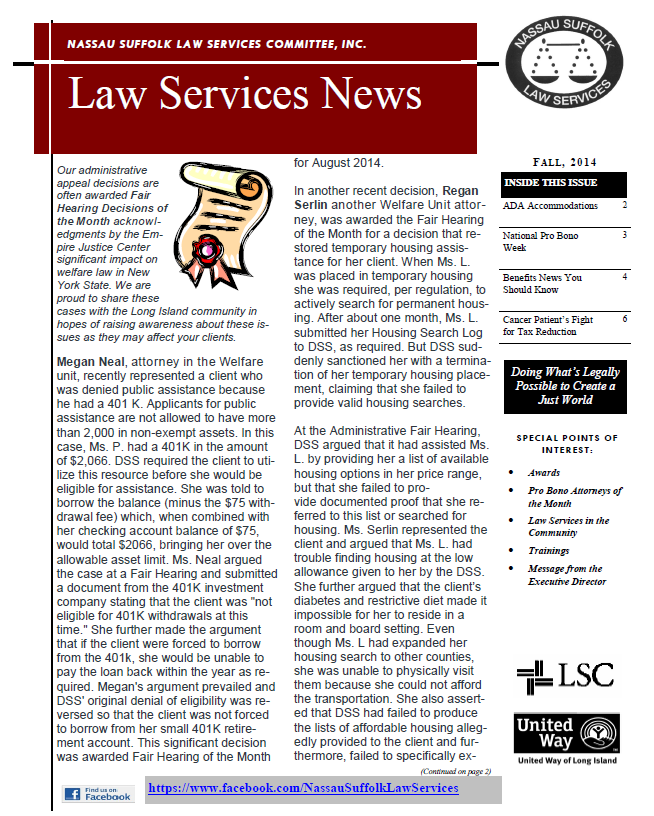 Law Services News – September 2014