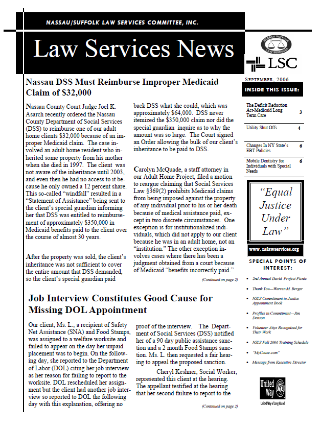 Law Services News – September 2006