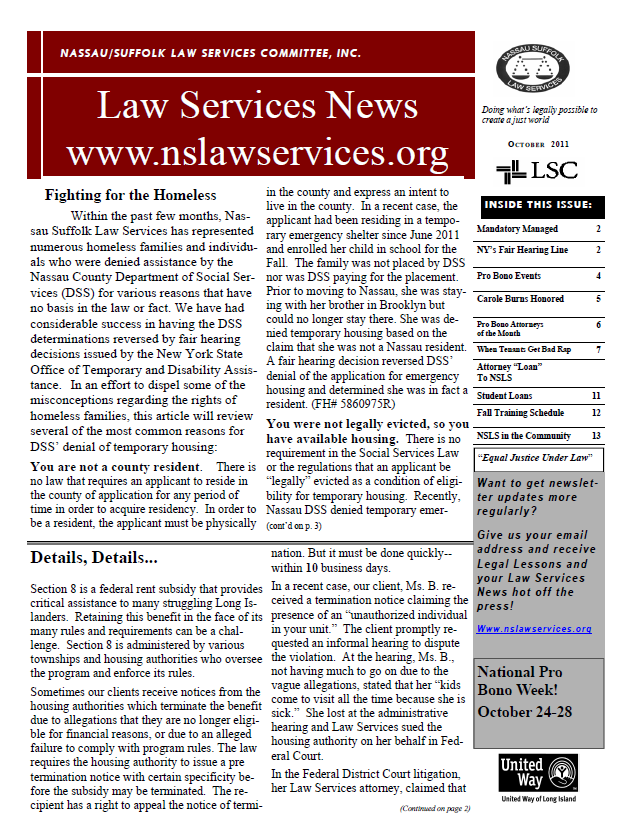 Law Services News – October 2011