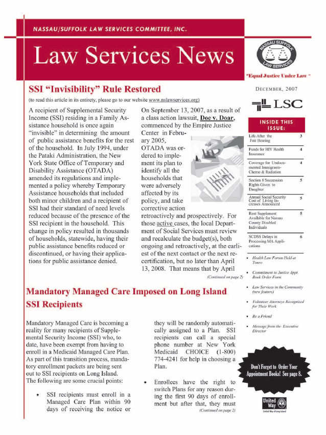 Law Services News – December 2007