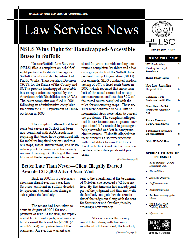 Law Services News – February 2007