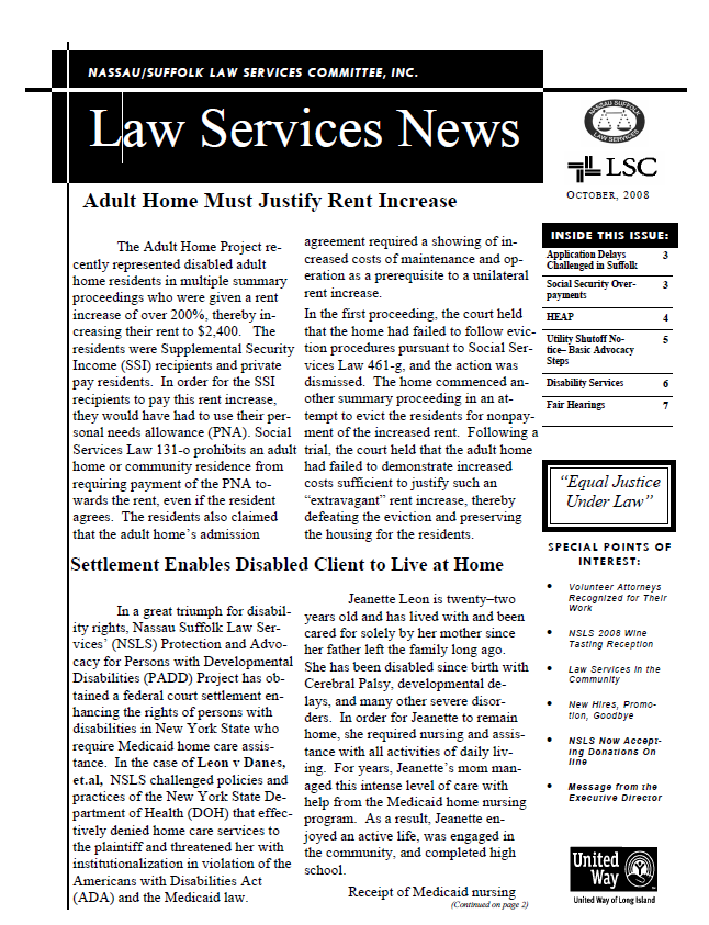 Law Services News – October 2008