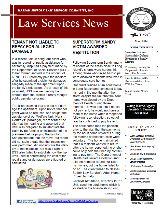 Law Services News – May 2014