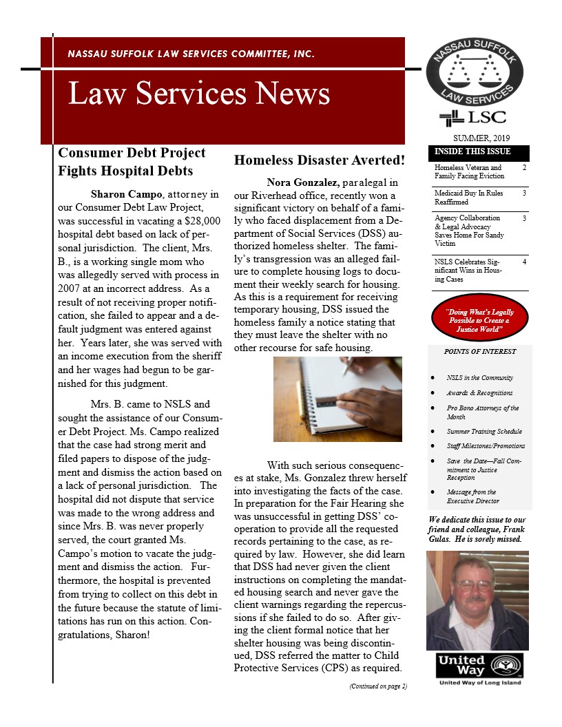 Law Services News – Summer 2019