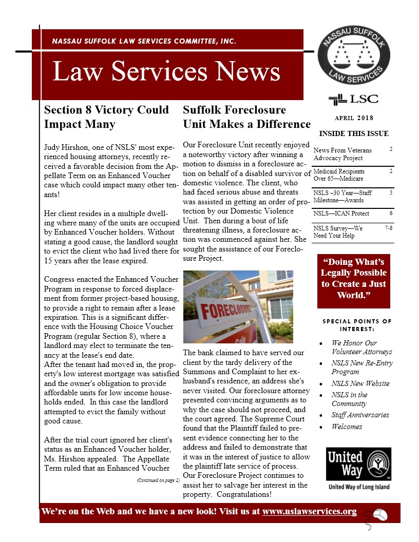 Law Services News – April 2018