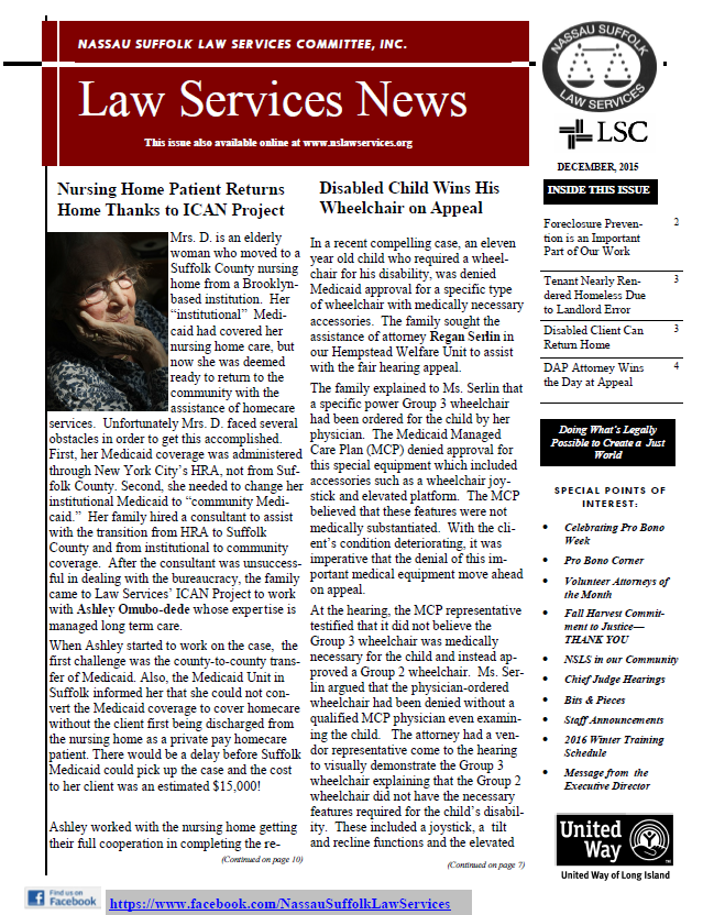 Law Services News – December 2015