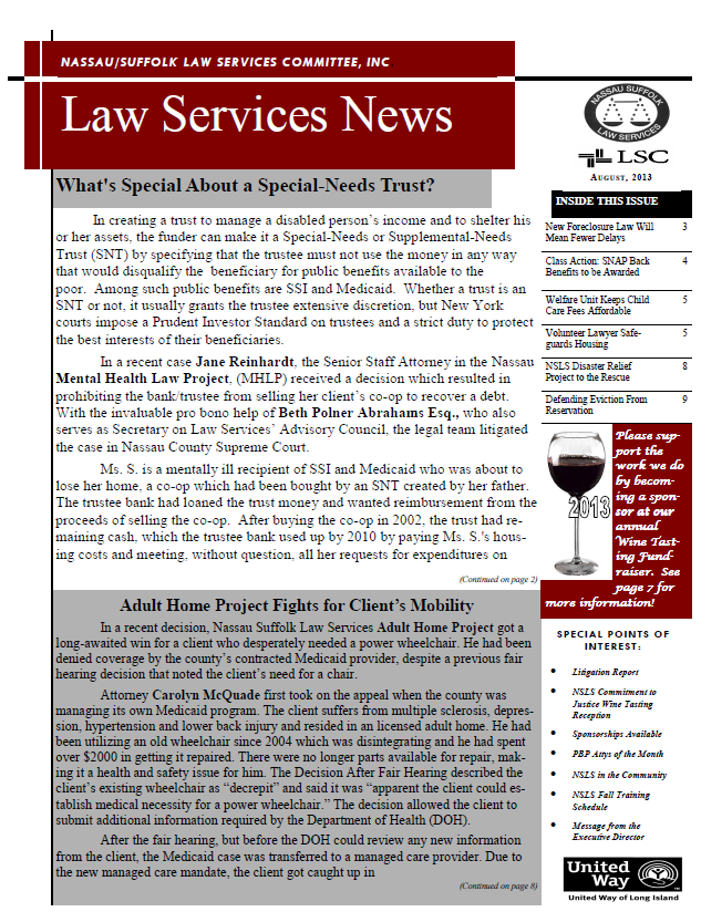Law Services News – August 2013