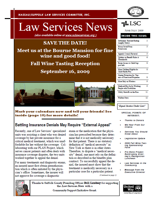 Law Services News – June 2009