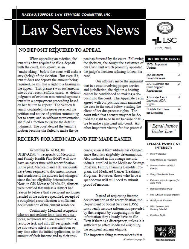 Law Services News – July 2008