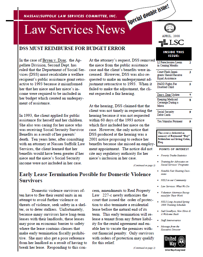 Law Services News – April 2008